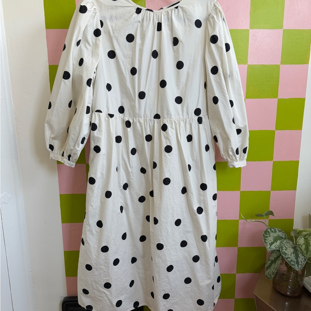 Who What Wear Puffy Polka Dot Dress